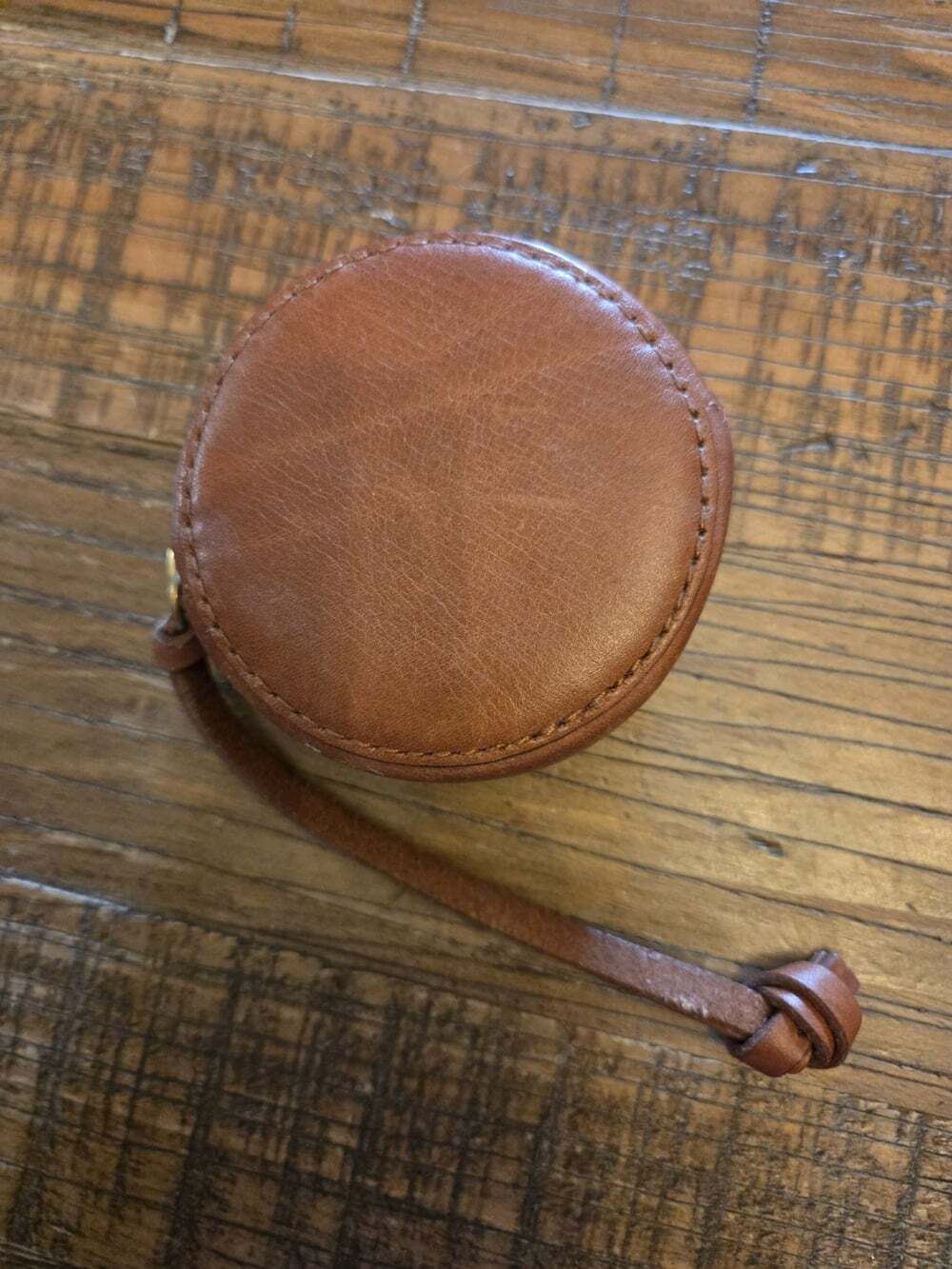 Madewell Round Cowhide Coin Wristlet